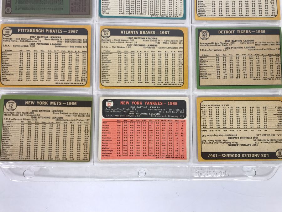 Vintage 1960s Baseball Cards - 9 Total With Plastic Card Sleeve [Photo 8]