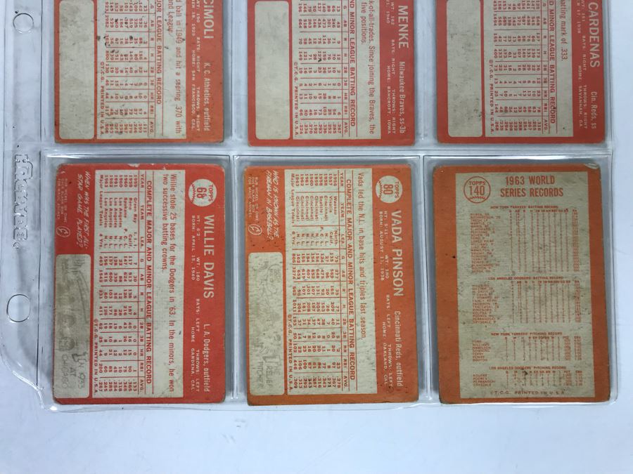 Vintage 1960s Baseball Cards - 9 Total With Plastic Card Sleeve [Photo 8]