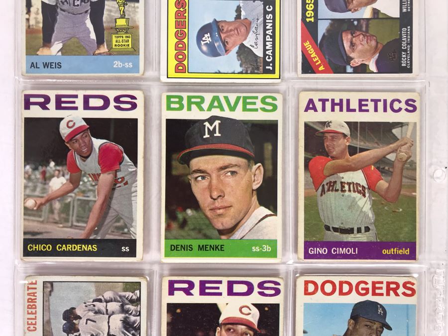 Vintage 1960s Baseball Cards - 9 Total With Plastic Card Sleeve [Photo 3]