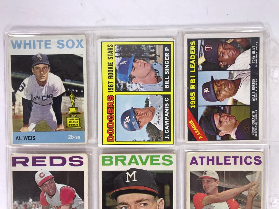 Vintage 1960s Baseball Cards - 9 Total With Plastic Card Sleeve [Photo 2]