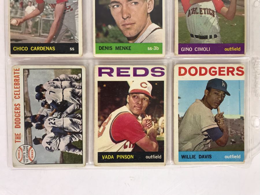 Vintage 1960s Baseball Cards - 9 Total With Plastic Card Sleeve [Photo 4]