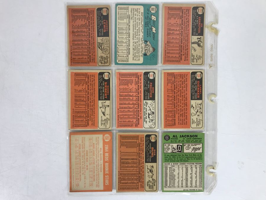 Vintage 1960s Baseball Cards - 9 Total With Plastic Card Sleeve [Photo 5]