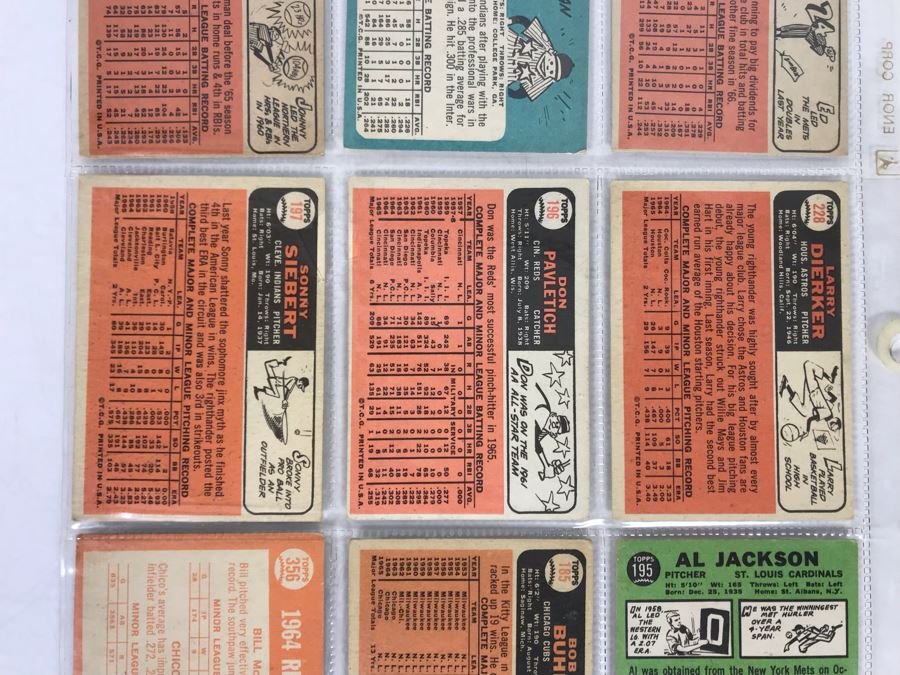 Vintage 1960s Baseball Cards - 9 Total With Plastic Card Sleeve [Photo 7]