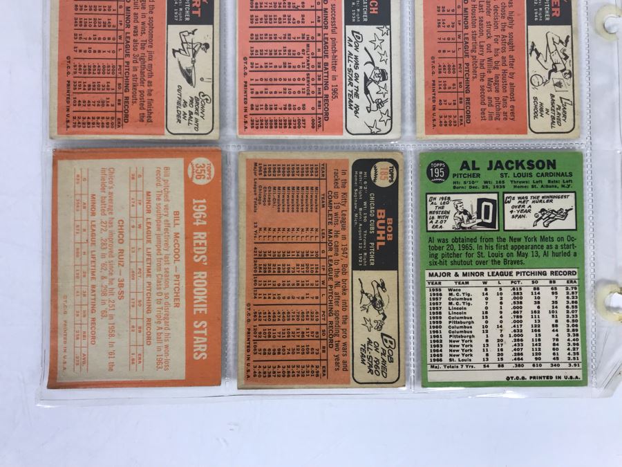 Vintage 1960s Baseball Cards - 9 Total With Plastic Card Sleeve [Photo 8]