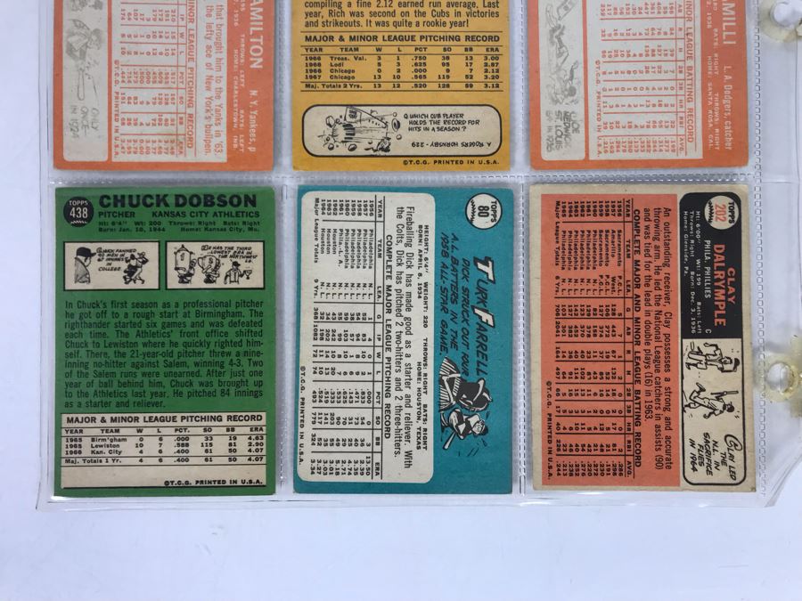 Vintage 1960s Baseball Cards - 9 Total With Plastic Card Sleeve [Photo 8]