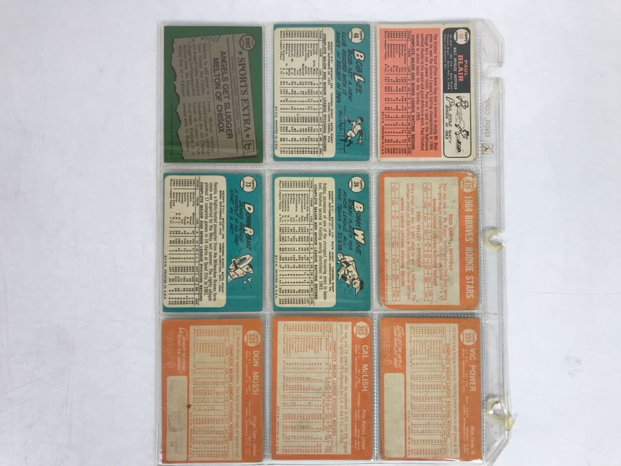 Vintage 1960s Baseball Cards - 9 Total With Plastic Card Sleeve [Photo 5]