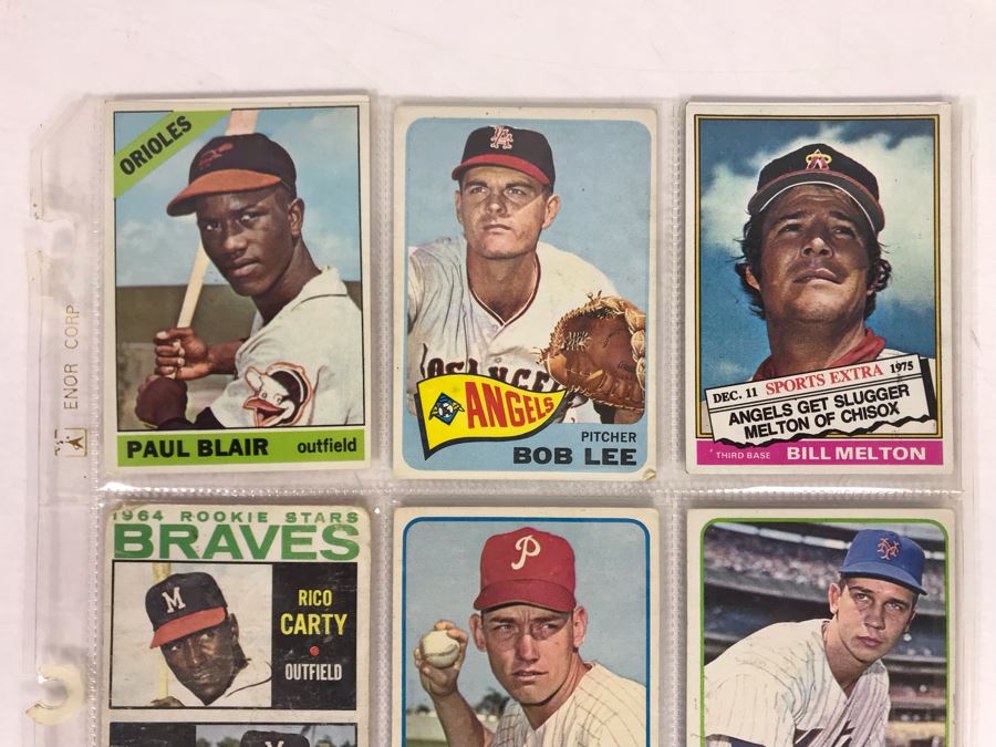 Vintage 1960s Baseball Cards - 9 Total With Plastic Card Sleeve [Photo 2]