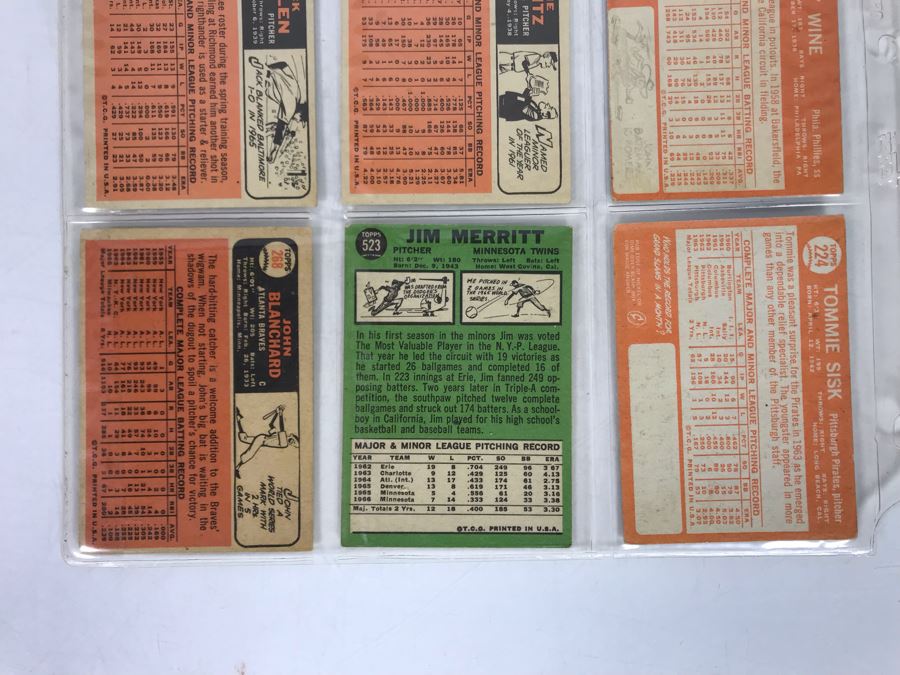 Vintage 1960s Baseball Cards - 9 Total With Plastic Card Sleeve [Photo 8]