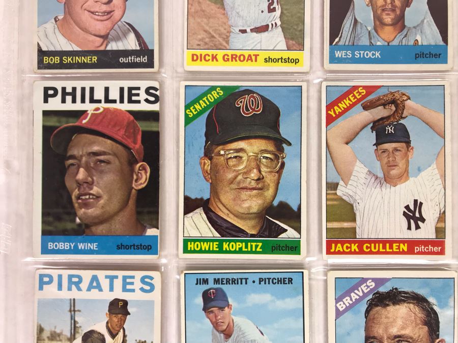 Vintage 1960s Baseball Cards - 9 Total With Plastic Card Sleeve [Photo 3]