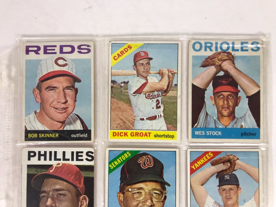 Vintage 1960s Baseball Cards - 9 Total With Plastic Card Sleeve [Photo 2]