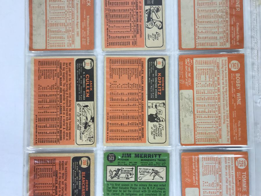 Vintage 1960s Baseball Cards - 9 Total With Plastic Card Sleeve [Photo 7]