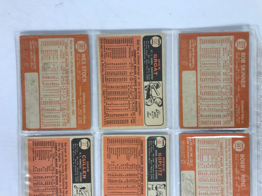 Vintage 1960s Baseball Cards - 9 Total With Plastic Card Sleeve [Photo 6]