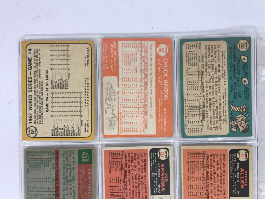 Vintage 1960s Baseball Cards - 9 Total With Plastic Card Sleeve [Photo 6]