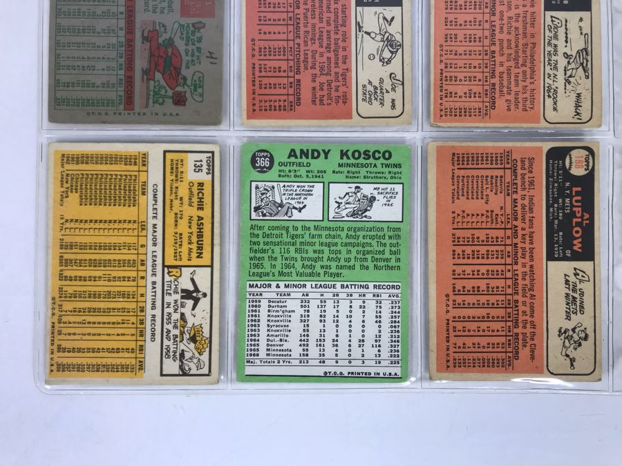 Vintage 1960s Baseball Cards - 9 Total With Plastic Card Sleeve [Photo 8]