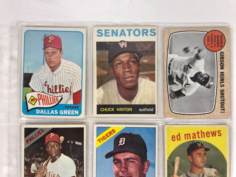 Vintage 1960s Baseball Cards - 9 Total With Plastic Card Sleeve [Photo 2]