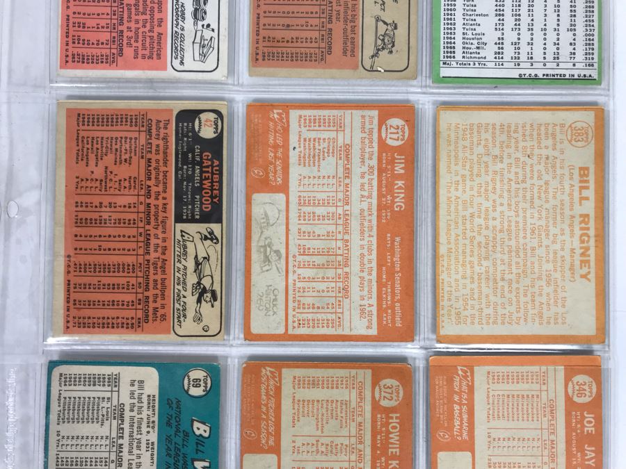 Vintage 1960s Baseball Cards - 9 Total With Plastic Card Sleeve [Photo 7]