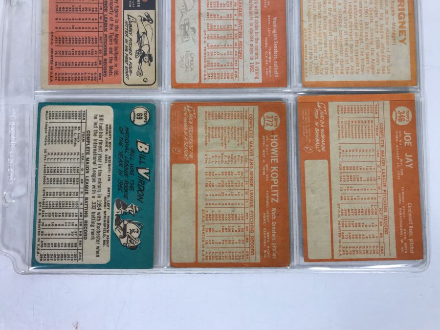 Vintage 1960s Baseball Cards - 9 Total With Plastic Card Sleeve [Photo 8]