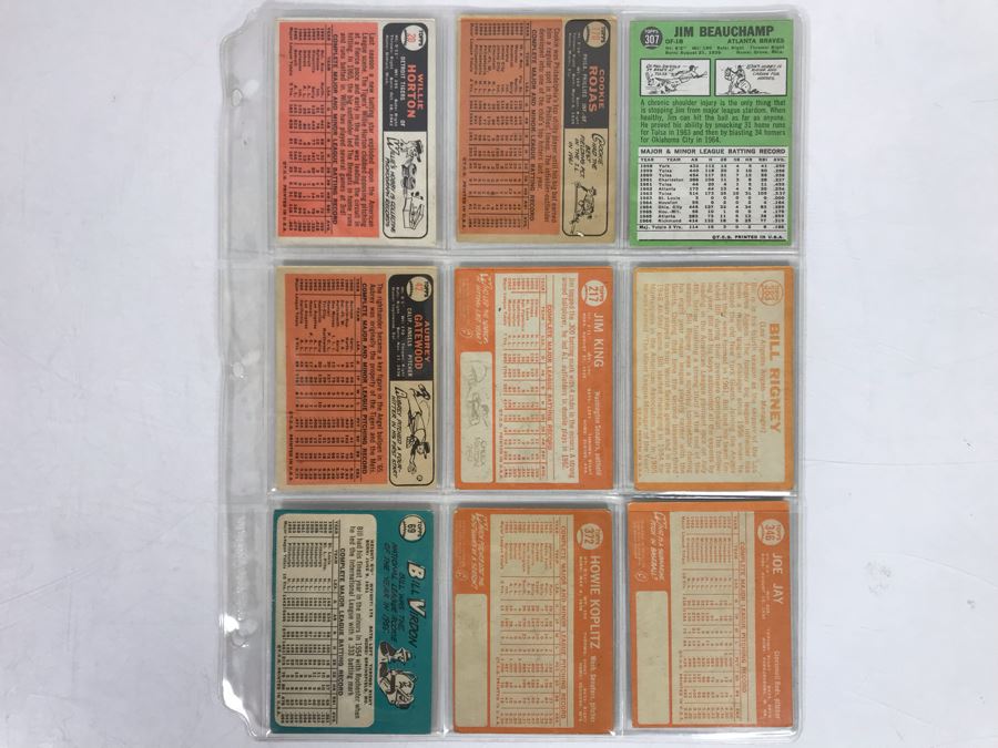 Vintage 1960s Baseball Cards - 9 Total With Plastic Card Sleeve [Photo 5]