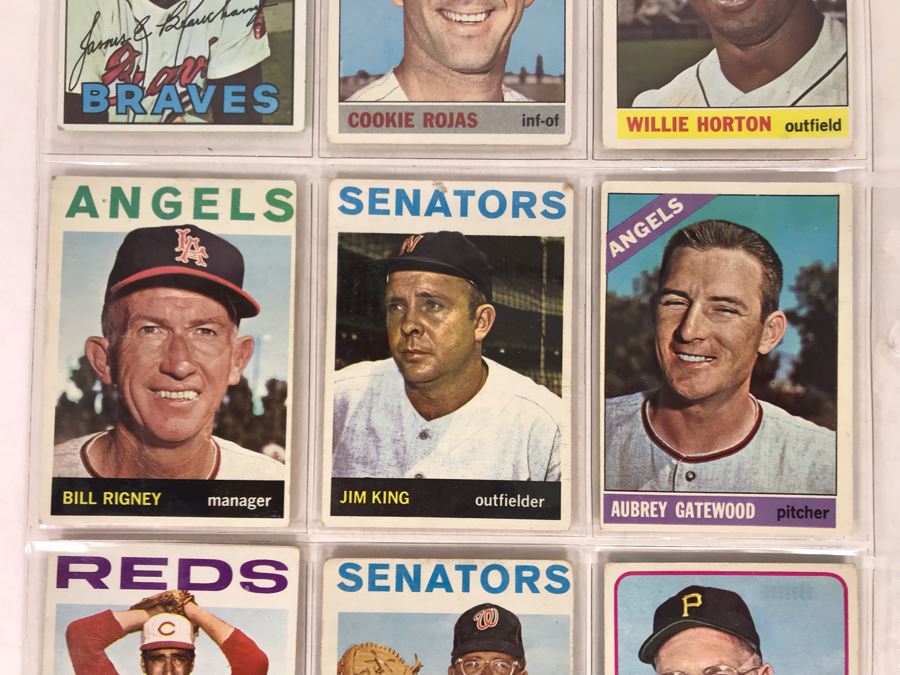 Vintage 1960s Baseball Cards - 9 Total With Plastic Card Sleeve [Photo 3]