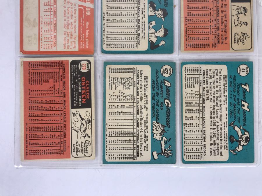 Vintage 1960s Baseball Cards - 9 Total With Plastic Card Sleeve [Photo 8]