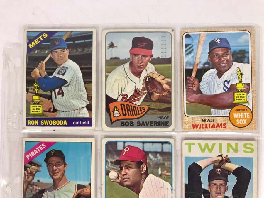 Vintage 1960s Baseball Cards - 9 Total With Plastic Card Sleeve [Photo 2]