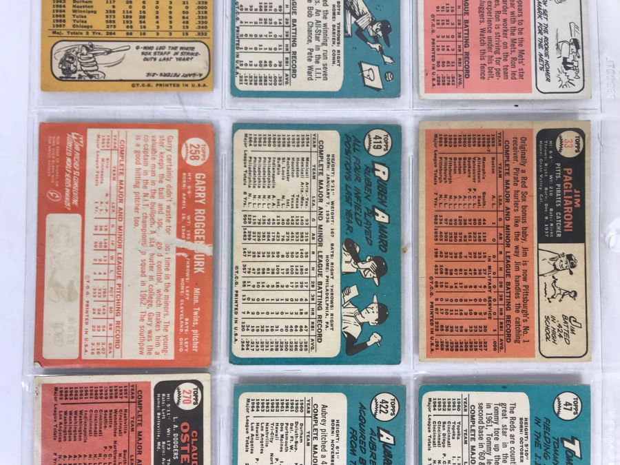 Vintage 1960s Baseball Cards - 9 Total With Plastic Card Sleeve [Photo 7]