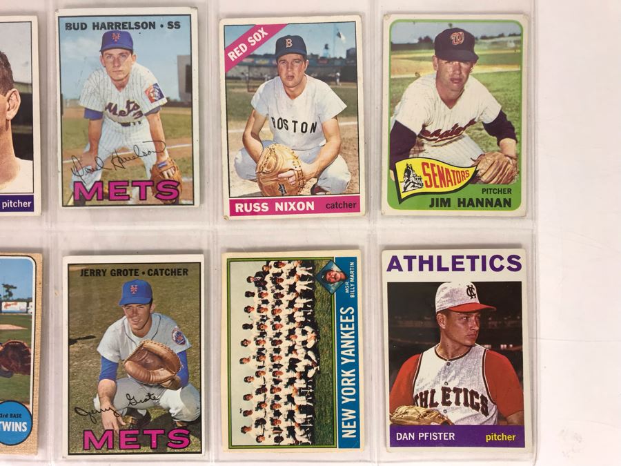 Vintage 1960s Baseball Cards - 8 Total With Plastic Card Sleeve [Photo 3]