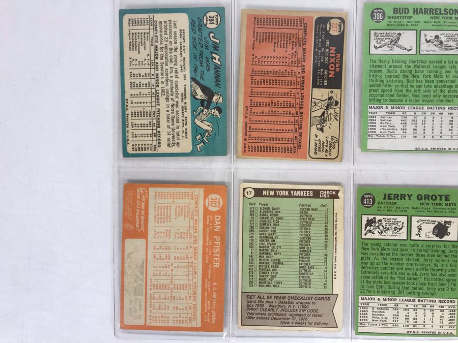 Vintage 1960s Baseball Cards - 8 Total With Plastic Card Sleeve [Photo 5]