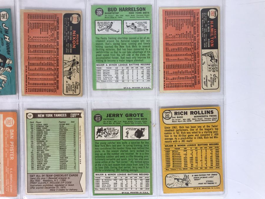 Vintage 1960s Baseball Cards - 8 Total With Plastic Card Sleeve [Photo 6]