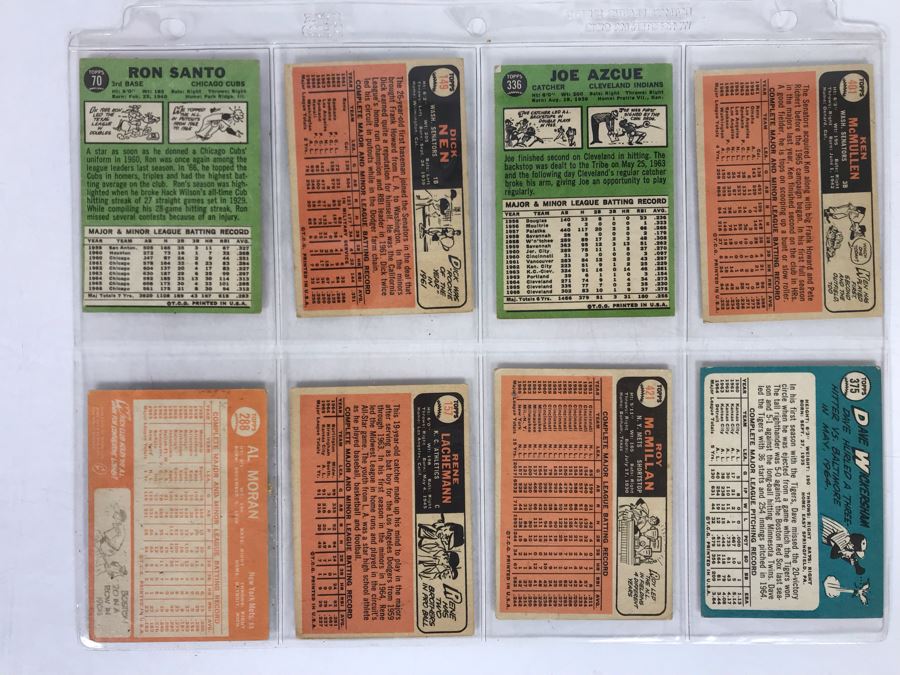 Vintage 1960s Baseball Cards - 8 Total With Plastic Card Sleeve [Photo 6]