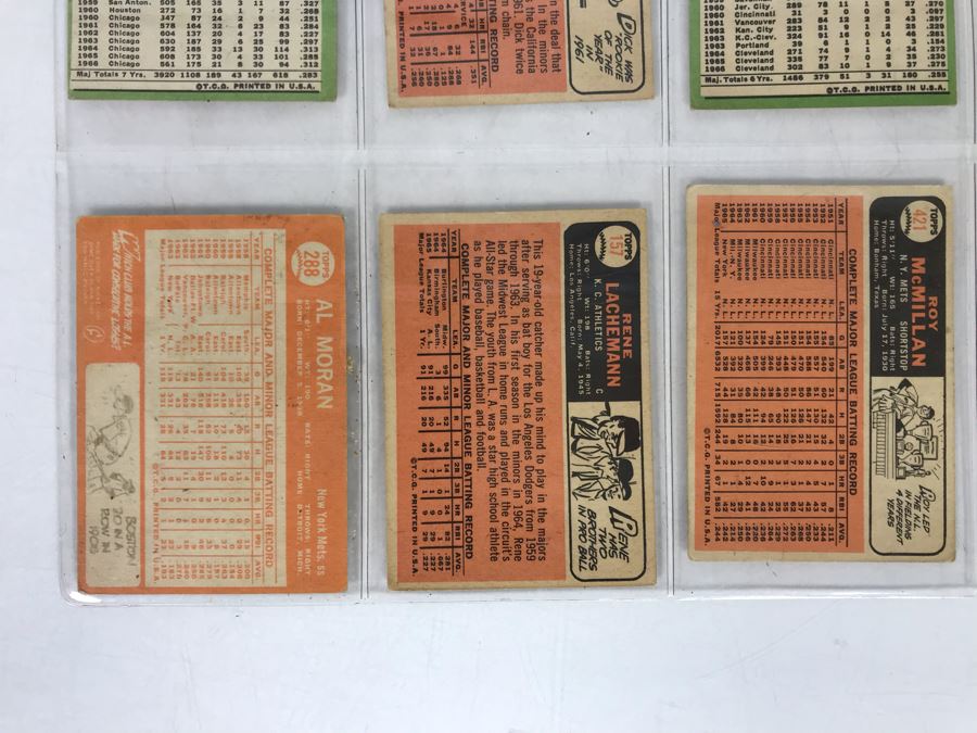 Vintage 1960s Baseball Cards - 8 Total With Plastic Card Sleeve [Photo 10]