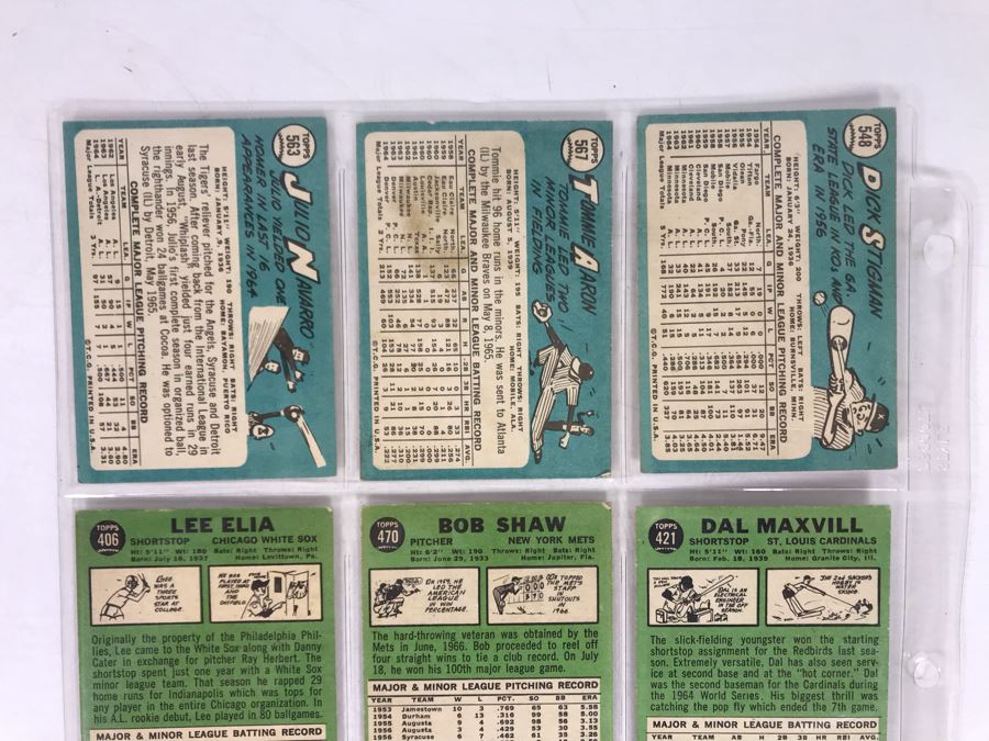 Vintage 1960s Baseball Cards - 9 Total With Plastic Card Sleeve [Photo 6]