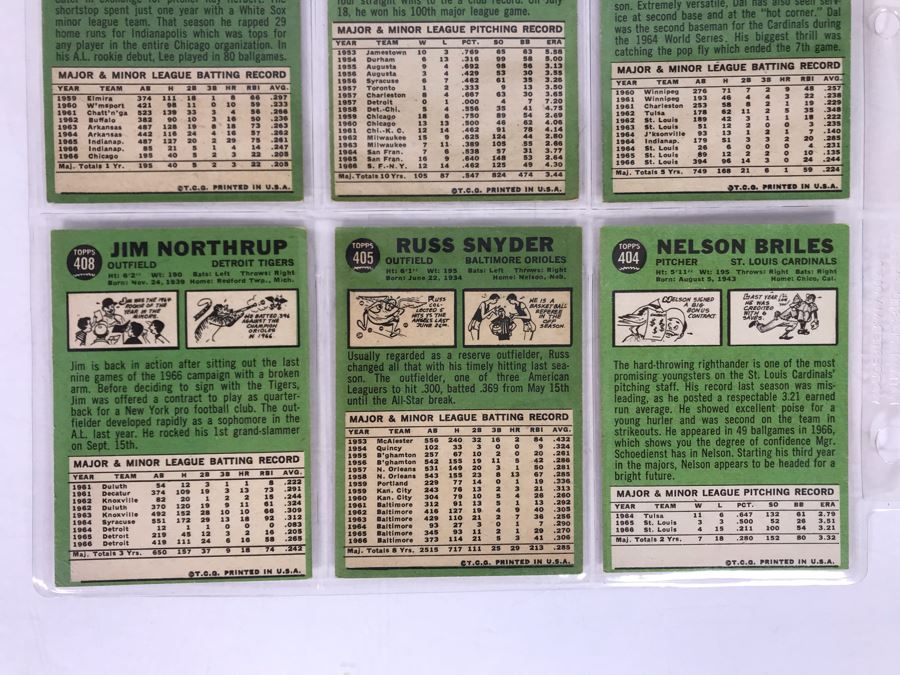 Vintage 1960s Baseball Cards - 9 Total With Plastic Card Sleeve [Photo 8]