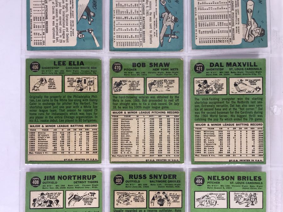 Vintage 1960s Baseball Cards - 9 Total With Plastic Card Sleeve [Photo 7]