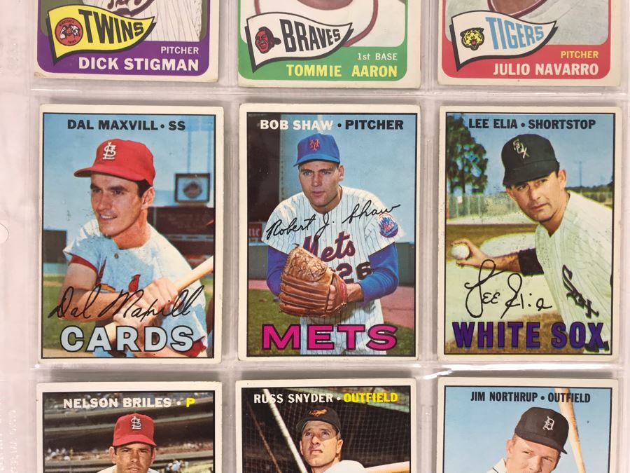 Vintage 1960s Baseball Cards - 9 Total With Plastic Card Sleeve [Photo 3]