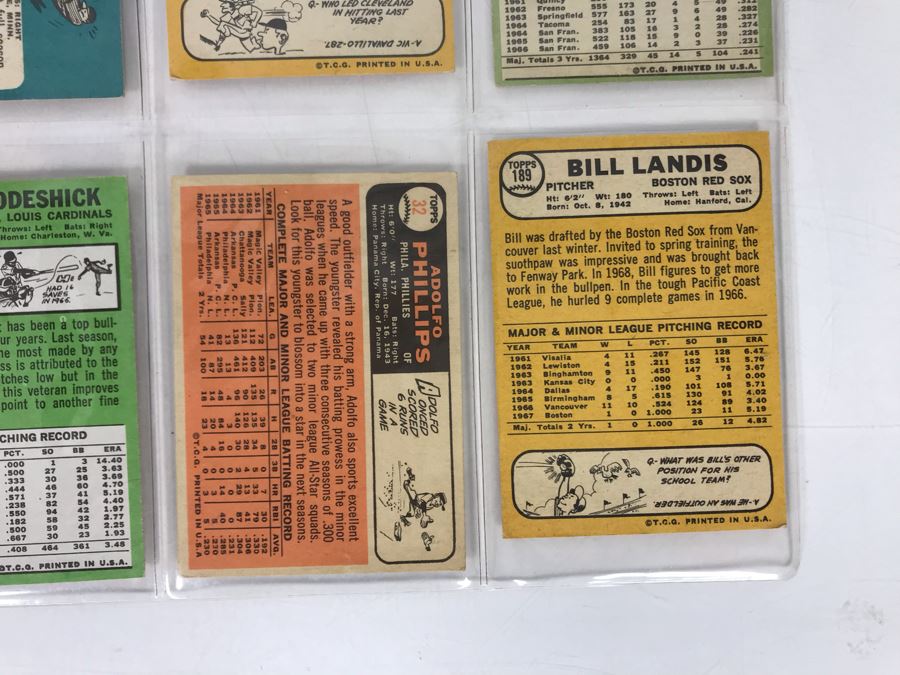 Vintage 1960s Baseball Cards - 8 Total With Plastic Card Sleeve [Photo 10]