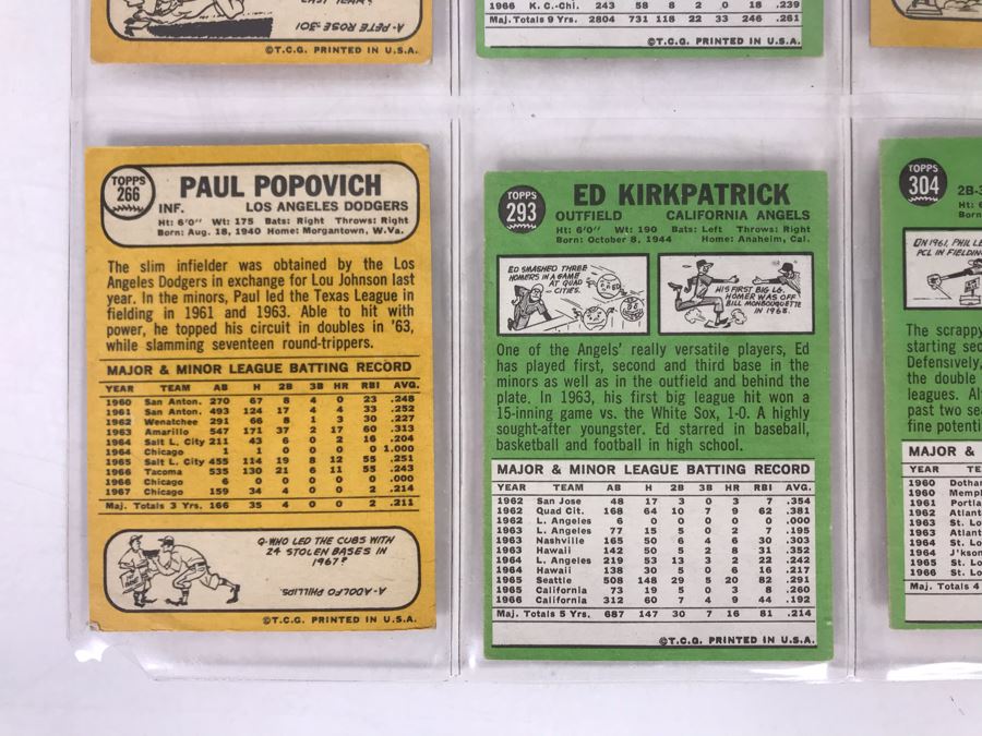 Vintage 1960s Baseball Cards - 8 Total With Plastic Card Sleeve [Photo 10]
