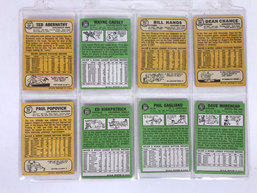Vintage 1960s Baseball Cards - 8 Total With Plastic Card Sleeve [Photo 6]