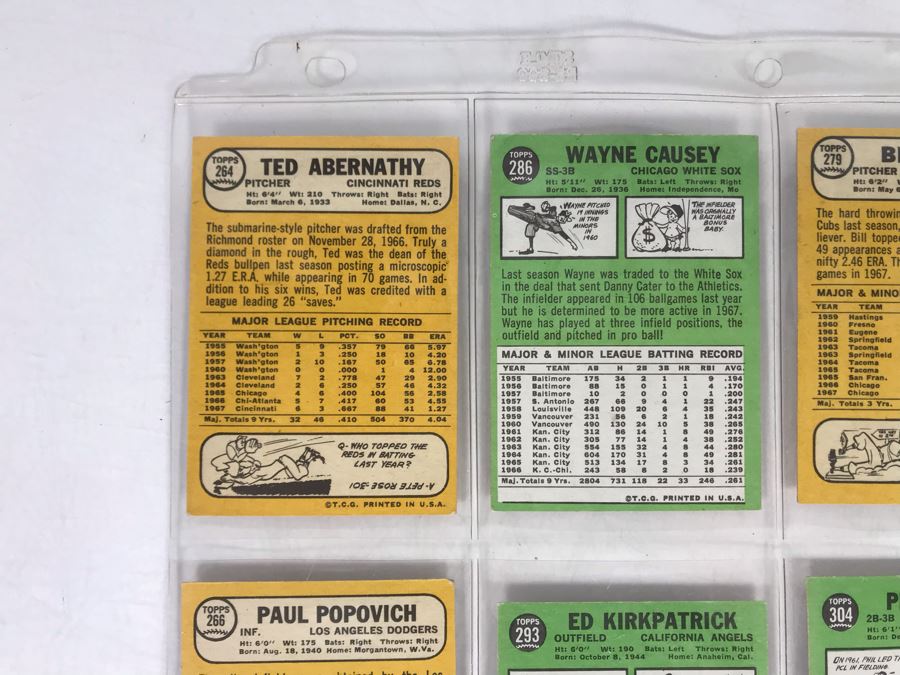 Vintage 1960s Baseball Cards - 8 Total With Plastic Card Sleeve [Photo 7]
