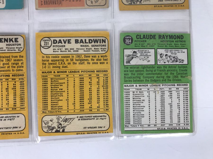 Vintage 1960s Baseball Cards - 8 Total With Plastic Card Sleeve [Photo 10]