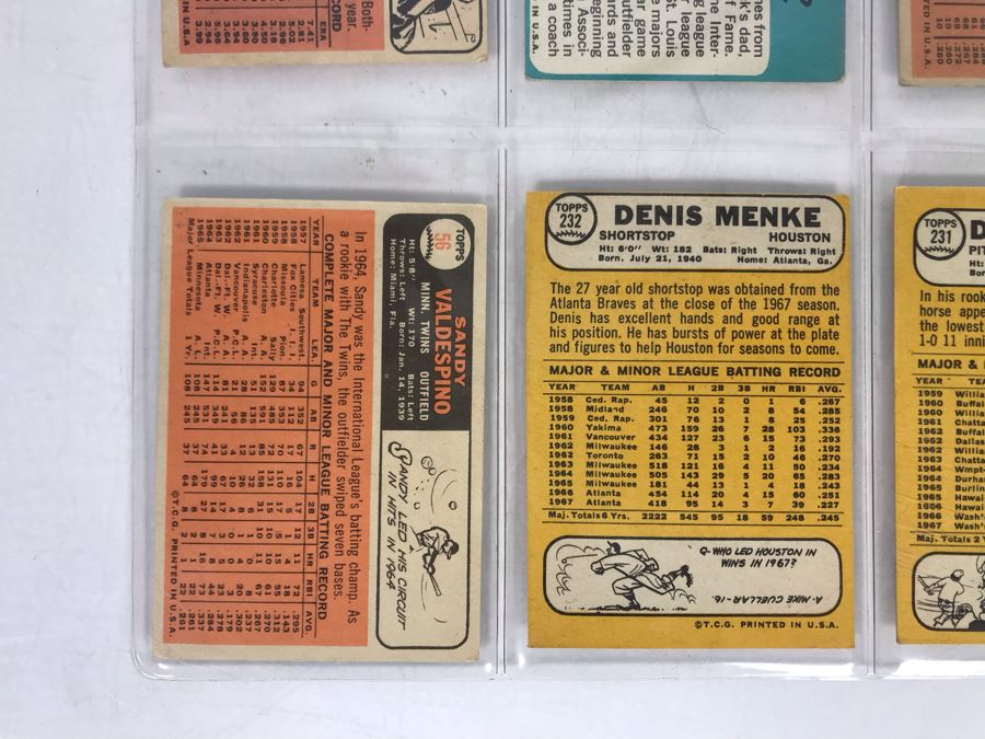 Vintage 1960s Baseball Cards - 8 Total With Plastic Card Sleeve [Photo 9]