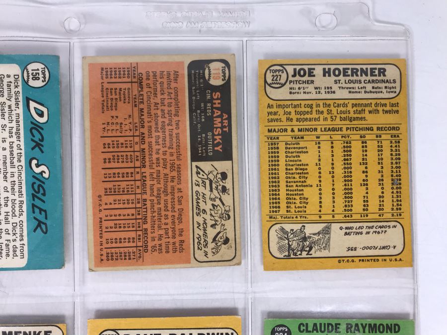 Vintage 1960s Baseball Cards - 8 Total With Plastic Card Sleeve [Photo 7]