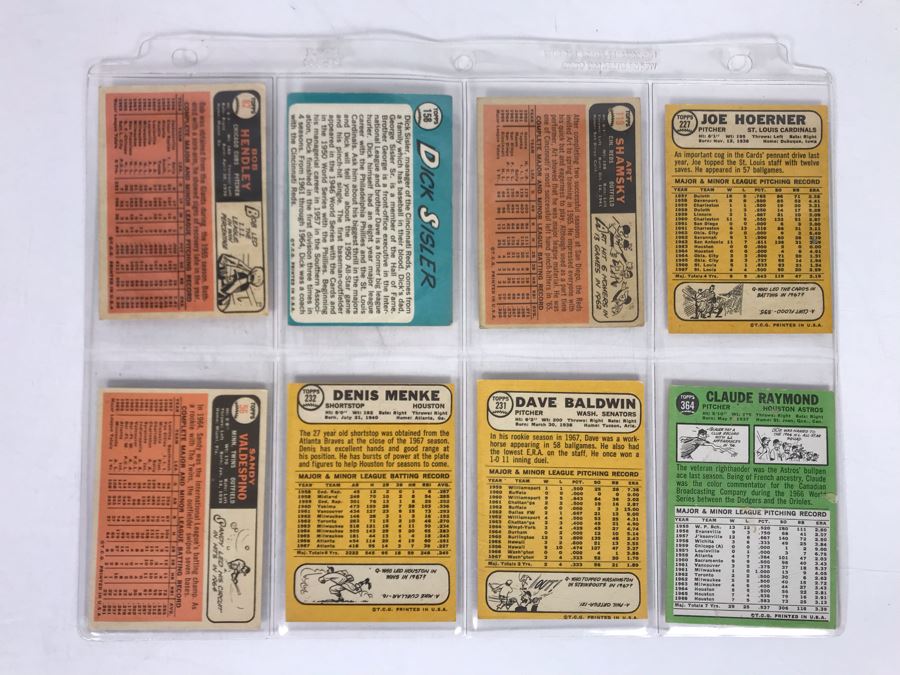 Vintage 1960s Baseball Cards - 8 Total With Plastic Card Sleeve [Photo 6]