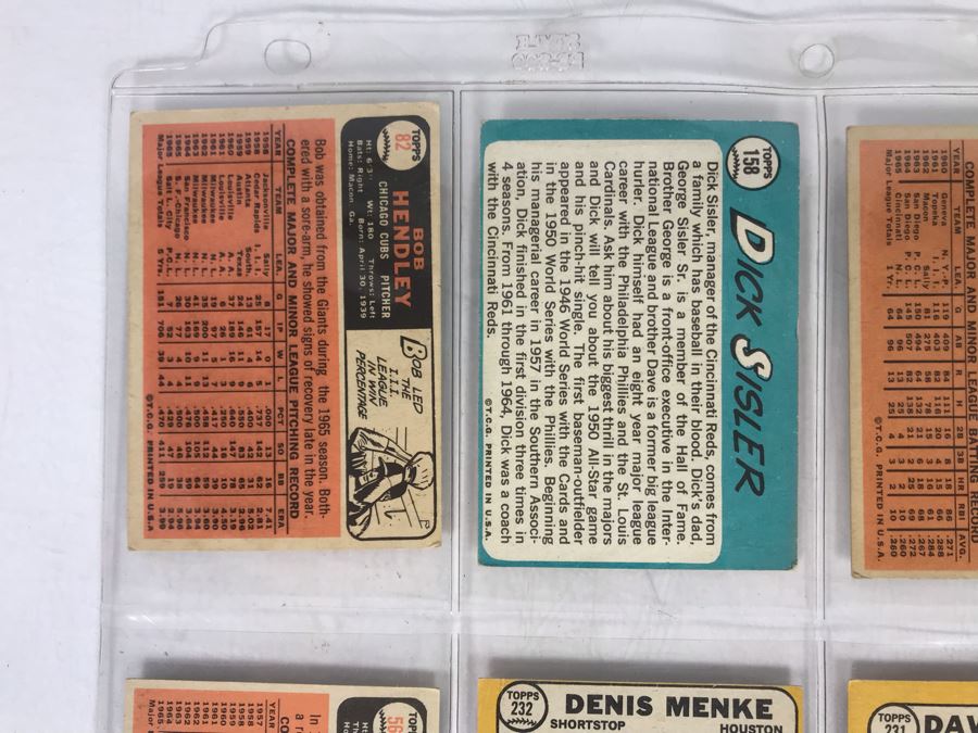 Vintage 1960s Baseball Cards - 8 Total With Plastic Card Sleeve [Photo 8]