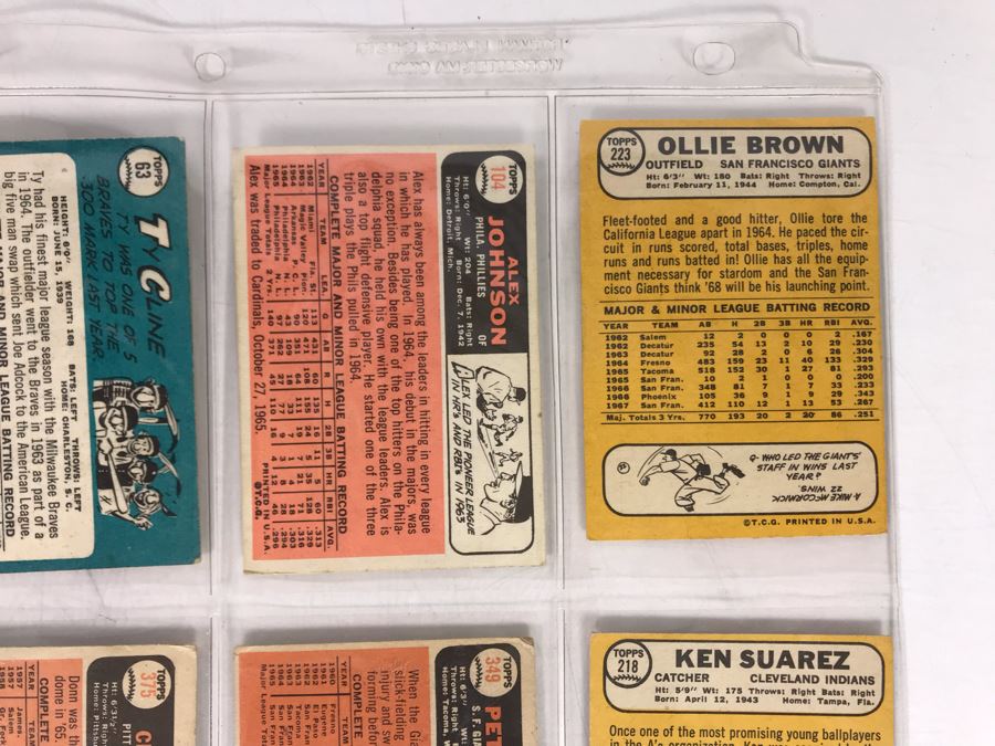 Vintage 1960s Baseball Cards - 8 Total With Plastic Card Sleeve [Photo 8]