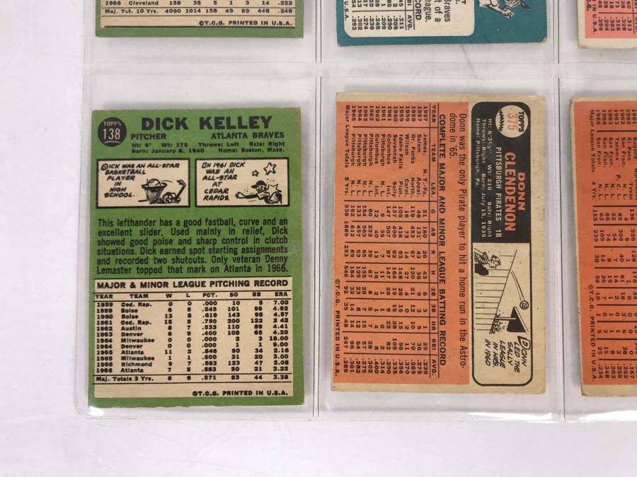 Vintage 1960s Baseball Cards - 8 Total With Plastic Card Sleeve [Photo 10]