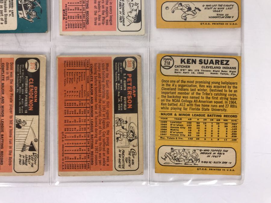 Vintage 1960s Baseball Cards - 8 Total With Plastic Card Sleeve [Photo 9]