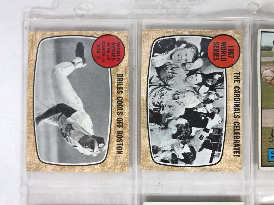 Vintage 1960s Baseball Cards - 8 Total With Plastic Card Sleeve [Photo 2]