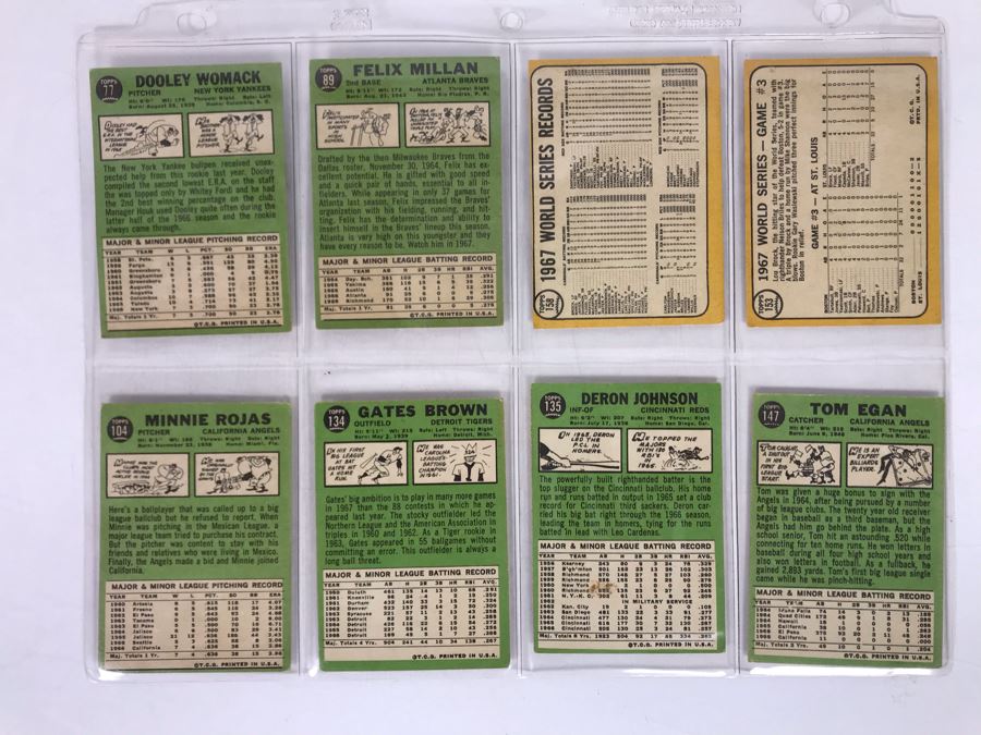 Vintage 1960s Baseball Cards - 8 Total With Plastic Card Sleeve [Photo 6]
