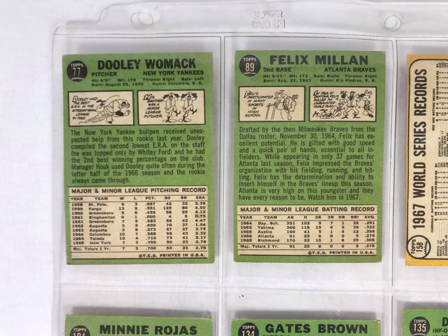 Vintage 1960s Baseball Cards - 8 Total With Plastic Card Sleeve [Photo 7]